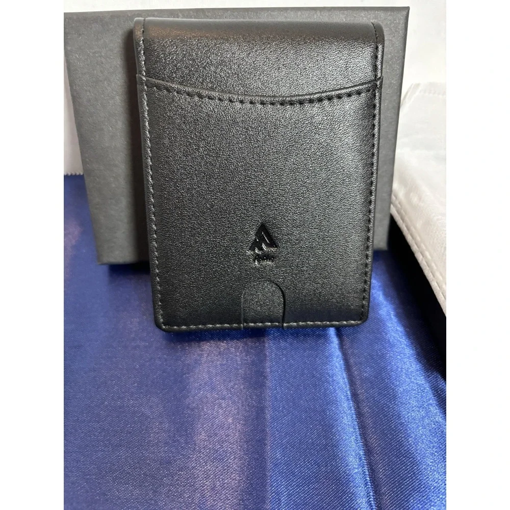 Aplihs Men's Black RFID Bifold Wallet Money Clip ID Window Gift Box New[J]